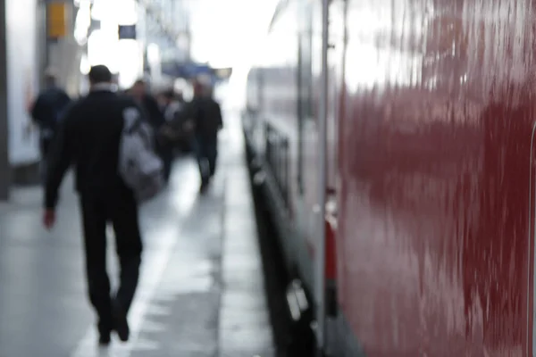 Passengers Platform Focus Foreground — Stock Photo, Image