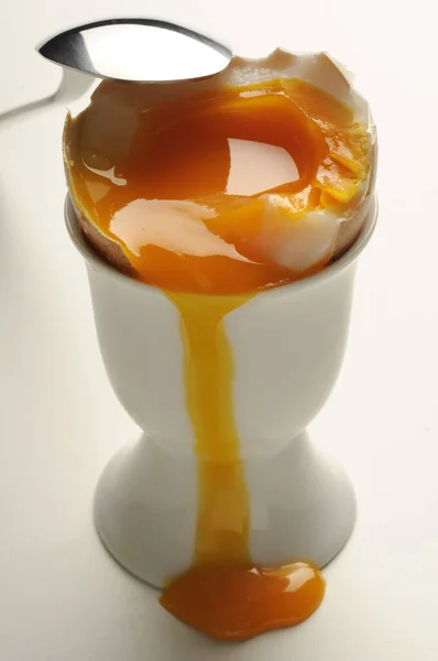 Uovo Colazione Con Cucchiaio — Foto Stock