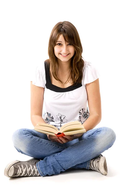 Woman Left Book Stock Picture