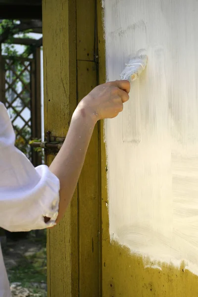 Pintura Pared Blanca — Foto de Stock
