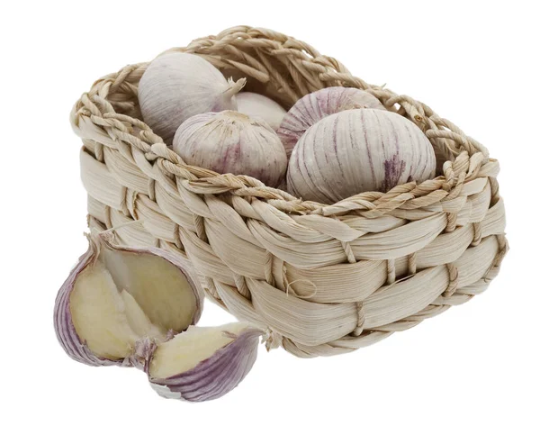 Garlic Small Basket — Stock Photo, Image