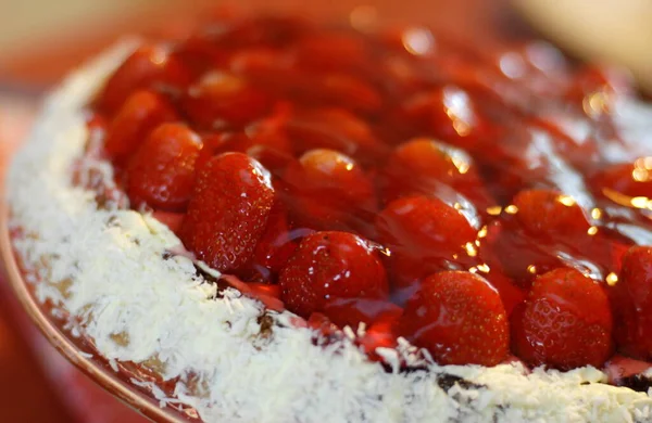 Leckeren Kuchen Auf Hintergrund Nahaufnahme — Stockfoto