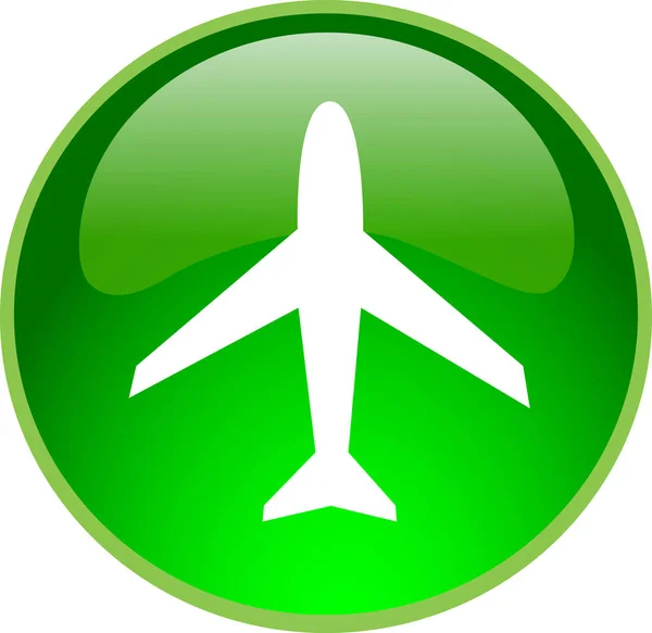 Gomb Zöld Repülőgép — Stock Fotó