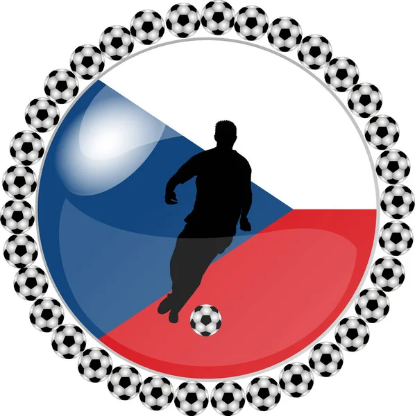 Football Sport Game Button Czech Republic — Stock Photo, Image