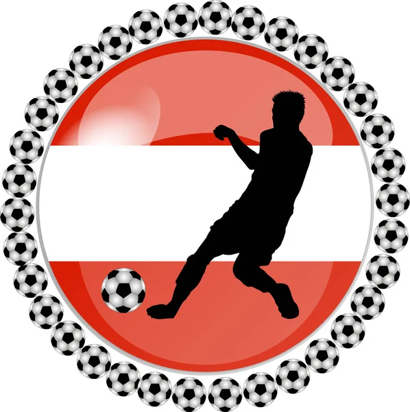 Fútbol Deporte Botón Del Juego Austria — Foto de Stock