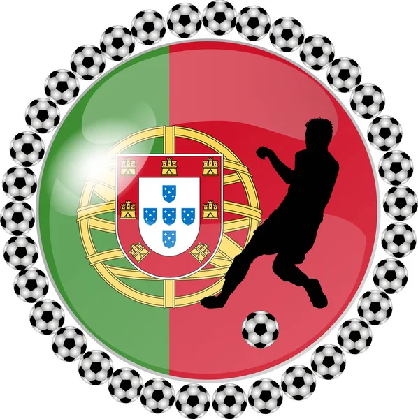 サッカーゲームボタン ポルトガル語 — ストック写真