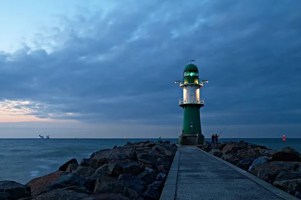 Auf Der Westmole Warnemünde — Stockfoto