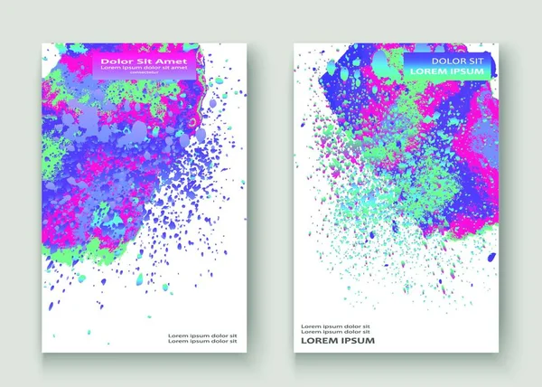 Neon Splash Artistieke Cover Ontwerp Vloeibare Holografische Gradiënt Explosie Splatter — Stockvector