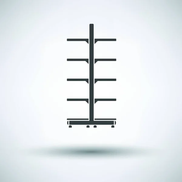 Supermarkt Schaufenster Symbol Auf Grauem Hintergrund Runder Schatten Vektorillustration — Stockvektor