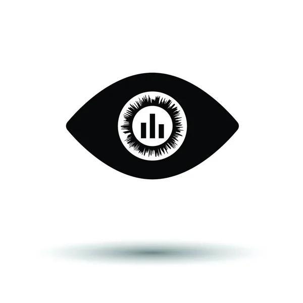 Eye Market Chart Pupil Icon Bílé Pozadí Stínovým Designem Vektorová — Stockový vektor