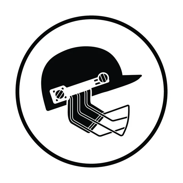 板球头盔图标 薄圈设计 矢量说明 — 图库矢量图片
