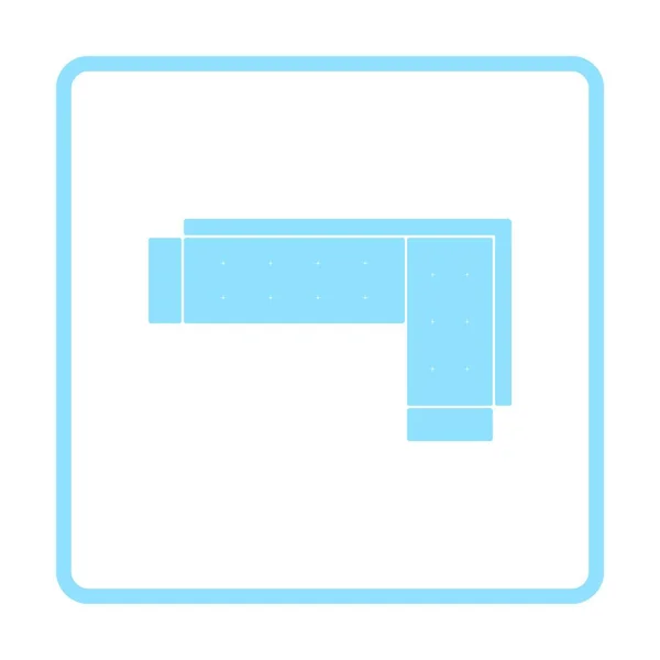 Icono Del Sofá Color Diseño Marco Azul Ilustración Vectores — Vector de stock