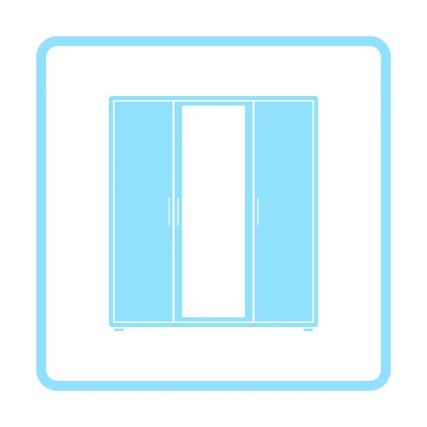 Advertencia Con Icono Del Espejo Diseño Marco Azul Ilustración Vectores — Vector de stock