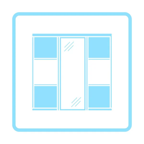 Wardrobe Closet Icon Blue Frame Design Vector Illustration — Stock Vector