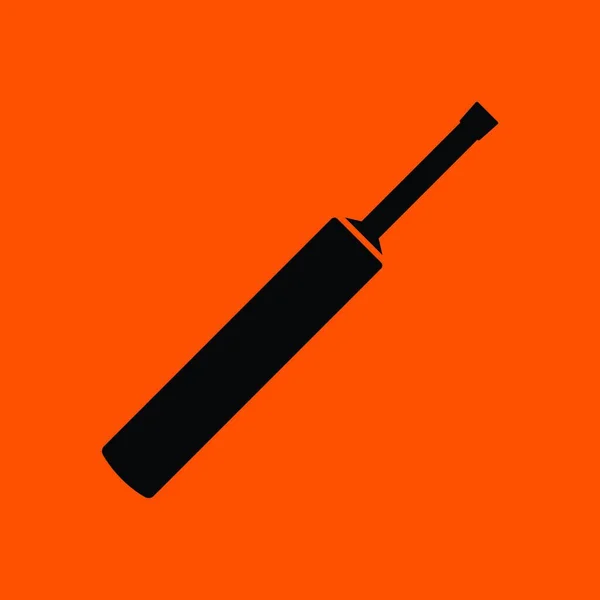 Cricket Bat Ikonen Orange Bakgrund Med Svart Vektorillustration — Stock vektor