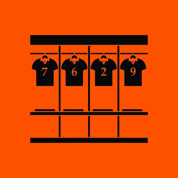 Icône Vestiaire Fond Orange Avec Noir Illustration Vectorielle — Image vectorielle