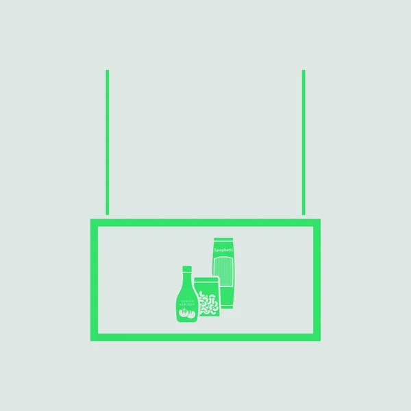 Ikona Działu Spożywczego Szare Tło Zielonym Ilustracja Wektora — Wektor stockowy