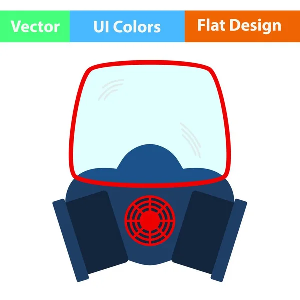 Feuermasken Ikone Flache Farbgestaltung Vektorillustration — Stockvektor