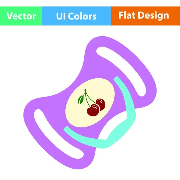 婴儿Soother Icon 平面色彩设计 病媒图解 — 图库矢量图片