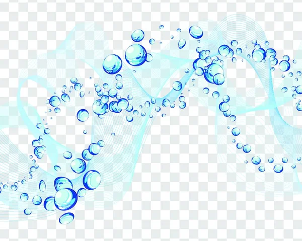 具有空气气泡和透明度的水矢量背景 — 图库矢量图片