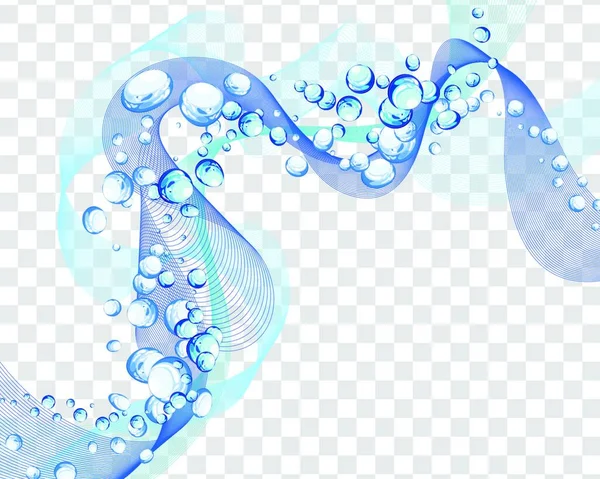 Abstract Water Vector Achtergrond Met Bubbels Van Lucht Transparantie — Stockvector