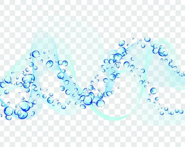 Vektorový Pozadí Abstraktní Vody Bublinkami Vzduchu Transparentnosti — Stockový vektor