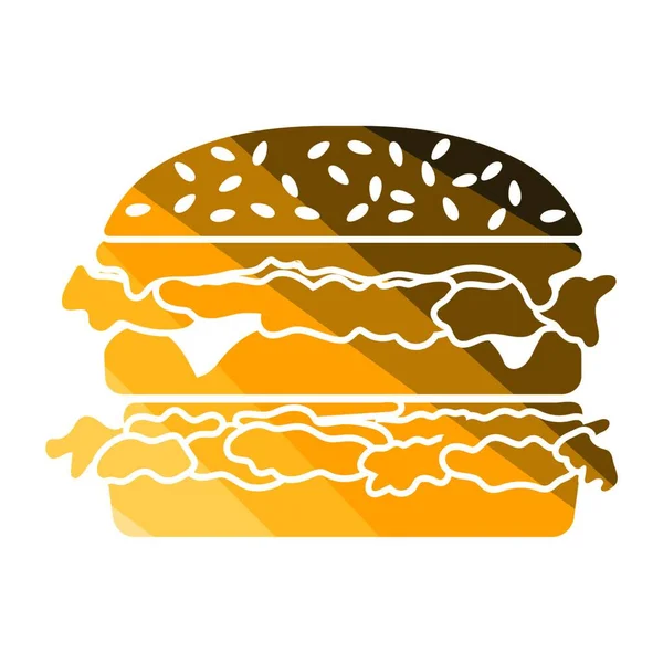 Икона Гамбургера Плоский Дизайн Цвета Векторная Миграция — стоковый вектор