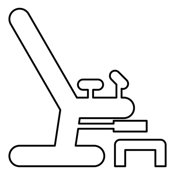 Ícone Cadeira Ginecológica Cor Preta Vetor Ilustração Estilo Plano Imagem —  Vetores de Stock