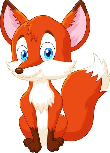 Ilustrace Zvířat Fox Kreslený — Stockový vektor