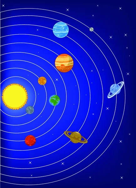 Rysunek Układu Słonecznego — Wektor stockowy