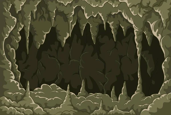 漫画の洞窟と鍾乳石 — ストックベクタ