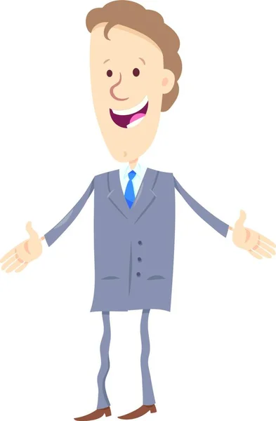 Rajzfilm Illusztrációja Boss Üzletember Vagy Man Suit Character — Stock Vector