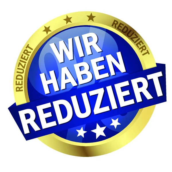 Круглий Колір Кнопки Знаком Текстом Зменшили Германській — стоковий вектор