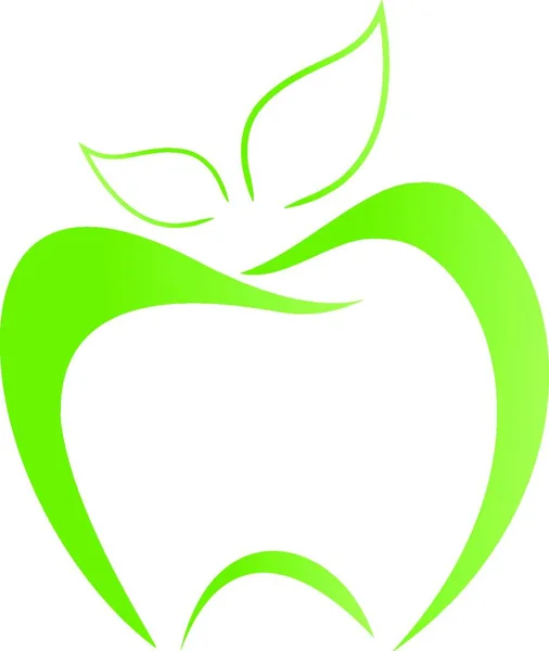 Pomme Dent Dentiste Conseils Alimentaires Dentisterie Soins Dentaires Logo — Image vectorielle