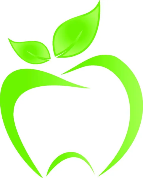 Pomme Dent Dentiste Conseils Alimentaires Dentisterie Soins Dentaires Logo — Image vectorielle