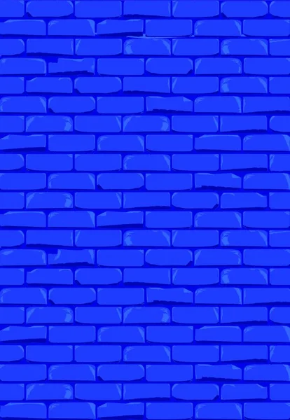 Bright Blue Brick Wall Showing Some Damage Background — Stock Vector