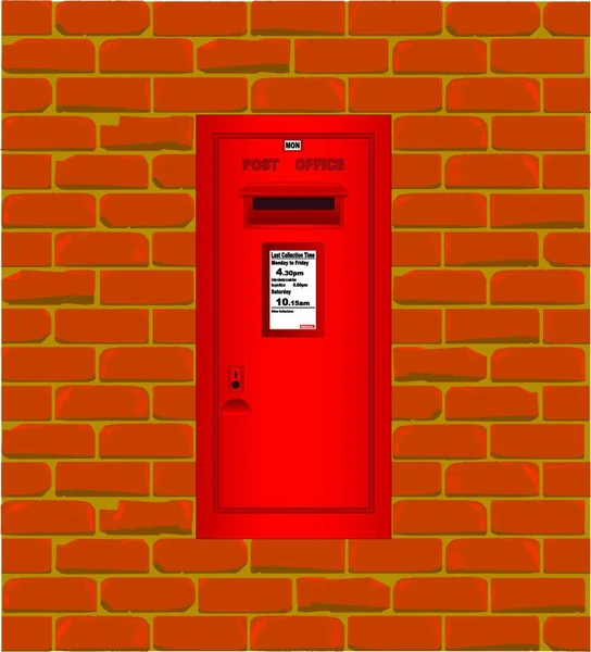 Wall Mounted Post Box Set Old Brick Wall — Stock Vector