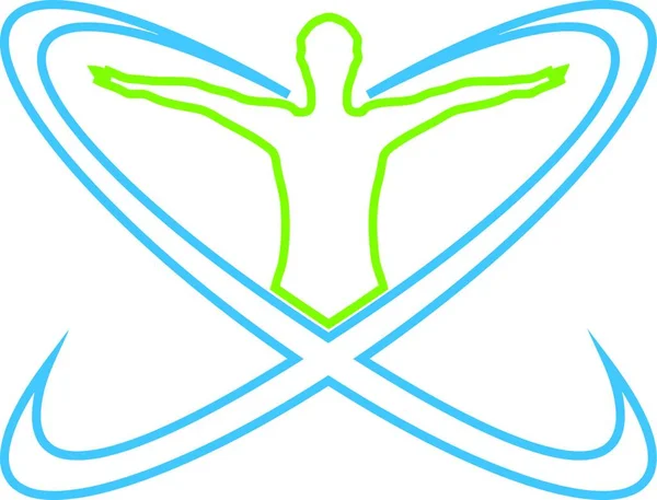 Humano Fitness Esporte Exercício Medicina Logo — Vetor de Stock