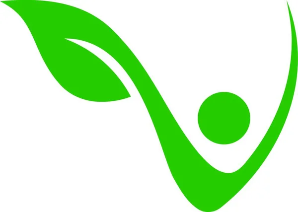 Osoba List Rostlina Wellness Fitness Organic Logo — Stockový vektor