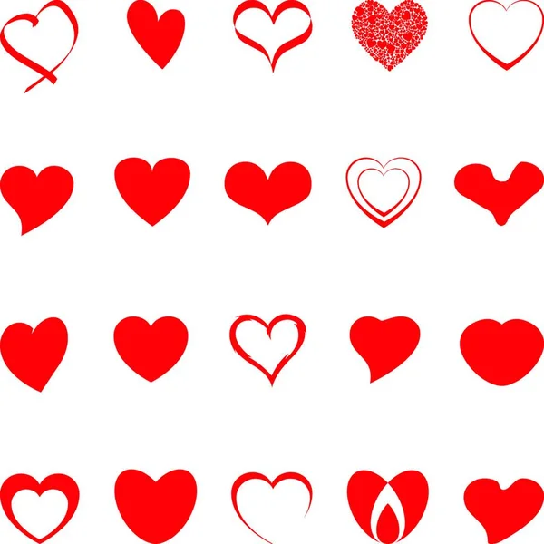 Corazón Amor Colección Botón Ícono Signo — Archivo Imágenes Vectoriales