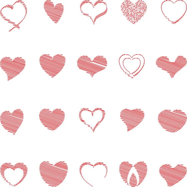Hjärta Kärlek Samling Knapp Ikon Underteckna — Stock vektor
