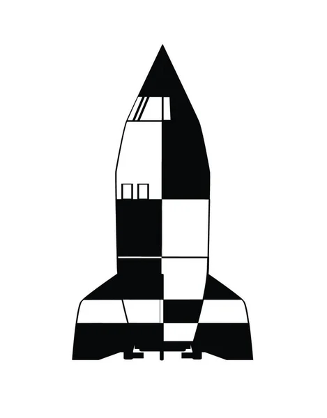Tecknad Tyska Världskriget Rocket Över Vit Bakgrund — Stock vektor