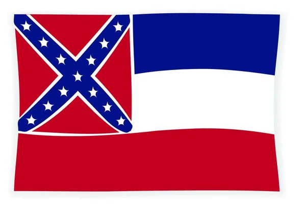 Bandeira Estado Americano Mississippi — Vetor de Stock