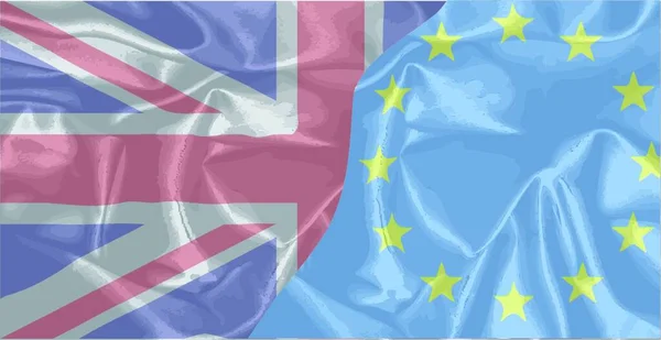 Selyem Egyesült Királyság Uniós Zászló Brexit Számára — Stock Vector