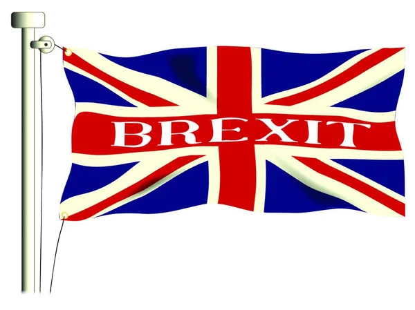 British Union Jack Drapeau Avec Brexit Isolé Sur Blanc — Image vectorielle