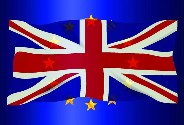 Brittiska Unionens Flagga Över Flagga — Stock vektor