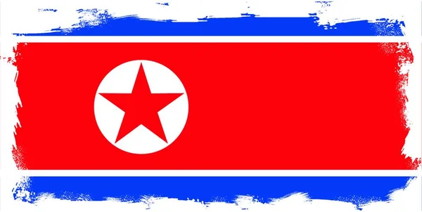 Flagge Der Dempkratischen Volksrepublik Korea Mit Grunge — Stockvektor