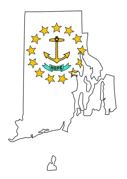 Plattegrond Van Staat Rhode Island Met Kaartinvoer — Stockvector