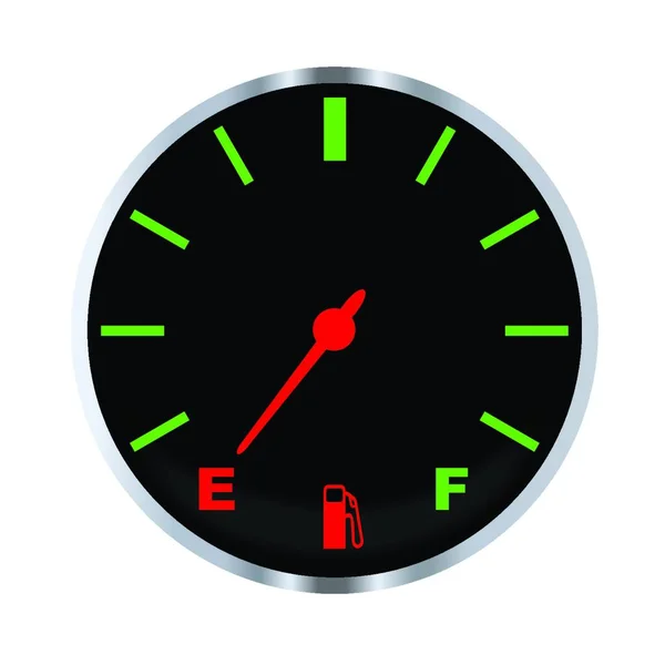 Typical Vehicle Fuel Gauge Empty Mark — Stock Vector