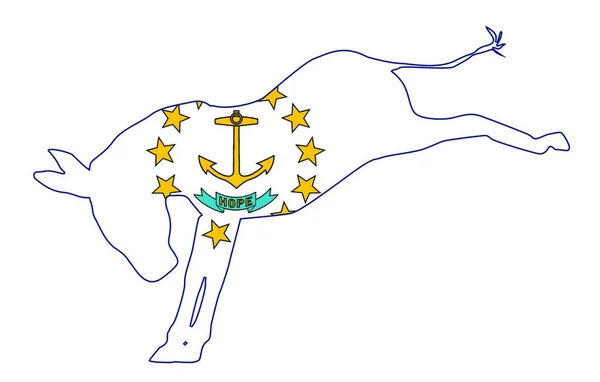 Flaga Partii Demokratów Rhode Island Białym Tle — Wektor stockowy